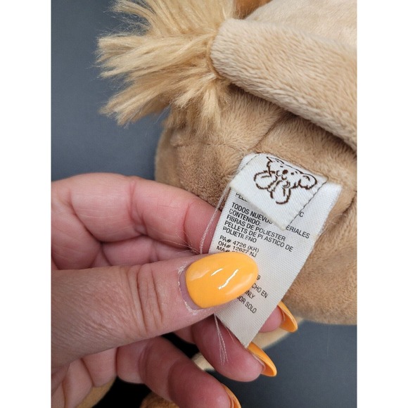 Plush Lion Stuffed Animal 12" Floppy Arms Legs Derpy Brown Cream Smiley - Picture 8 of 9
